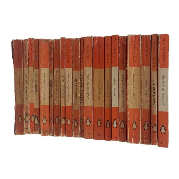 Books by the Foot: Horizontal Stripe Orange Penguin Collection