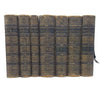 7 Volume Victorian Literary Collection - Blue/Gold Leather - 1860s