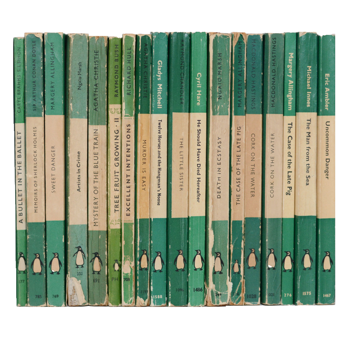 Collection of Green Vintage Penguin Paperbacks