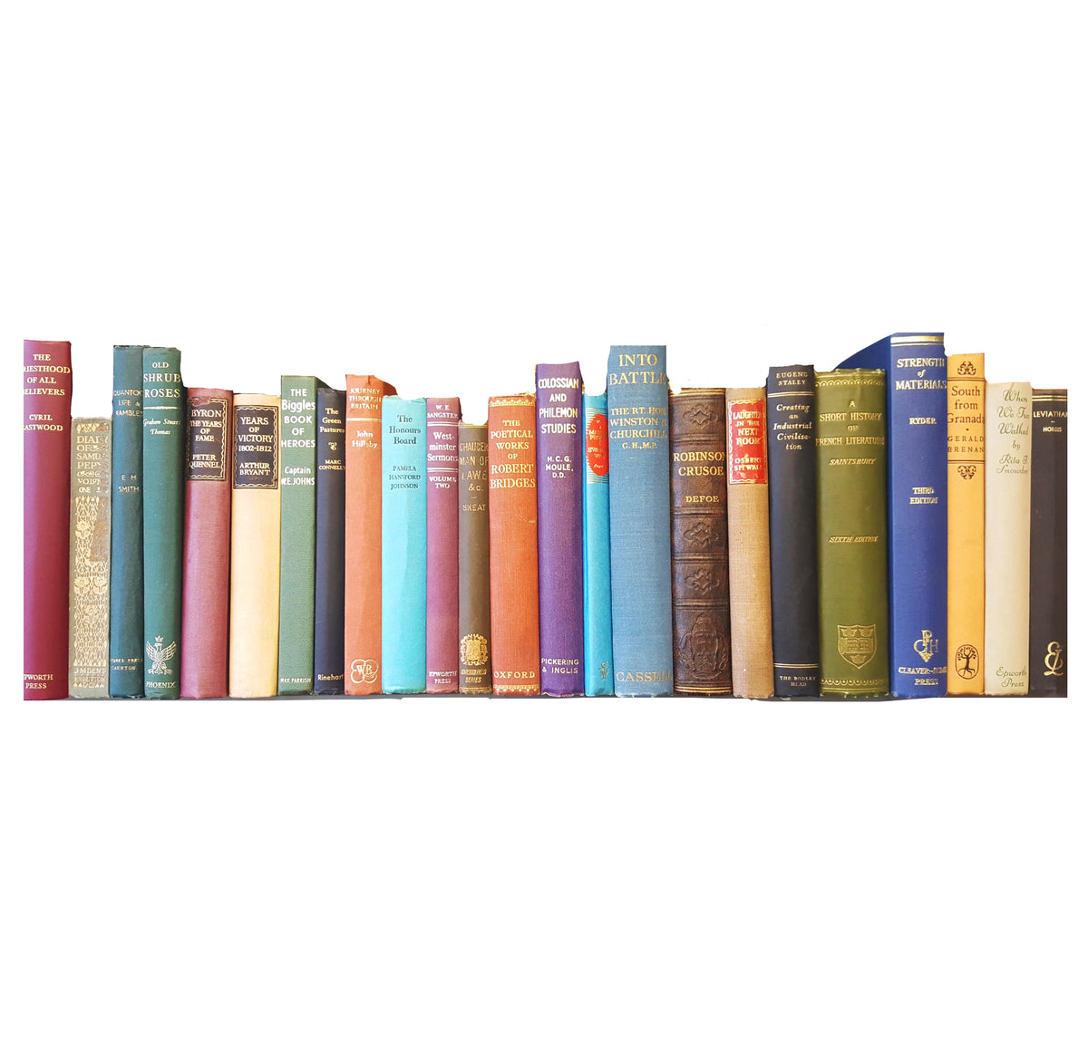 Books by the Foot: Vintage Mixed Colour