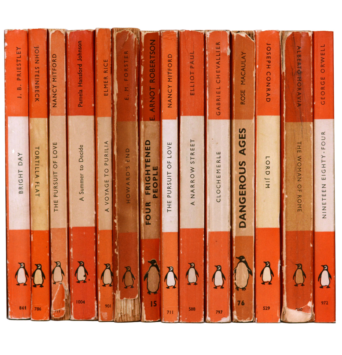 Collection of Orange Vintage Penguin Paperbacks