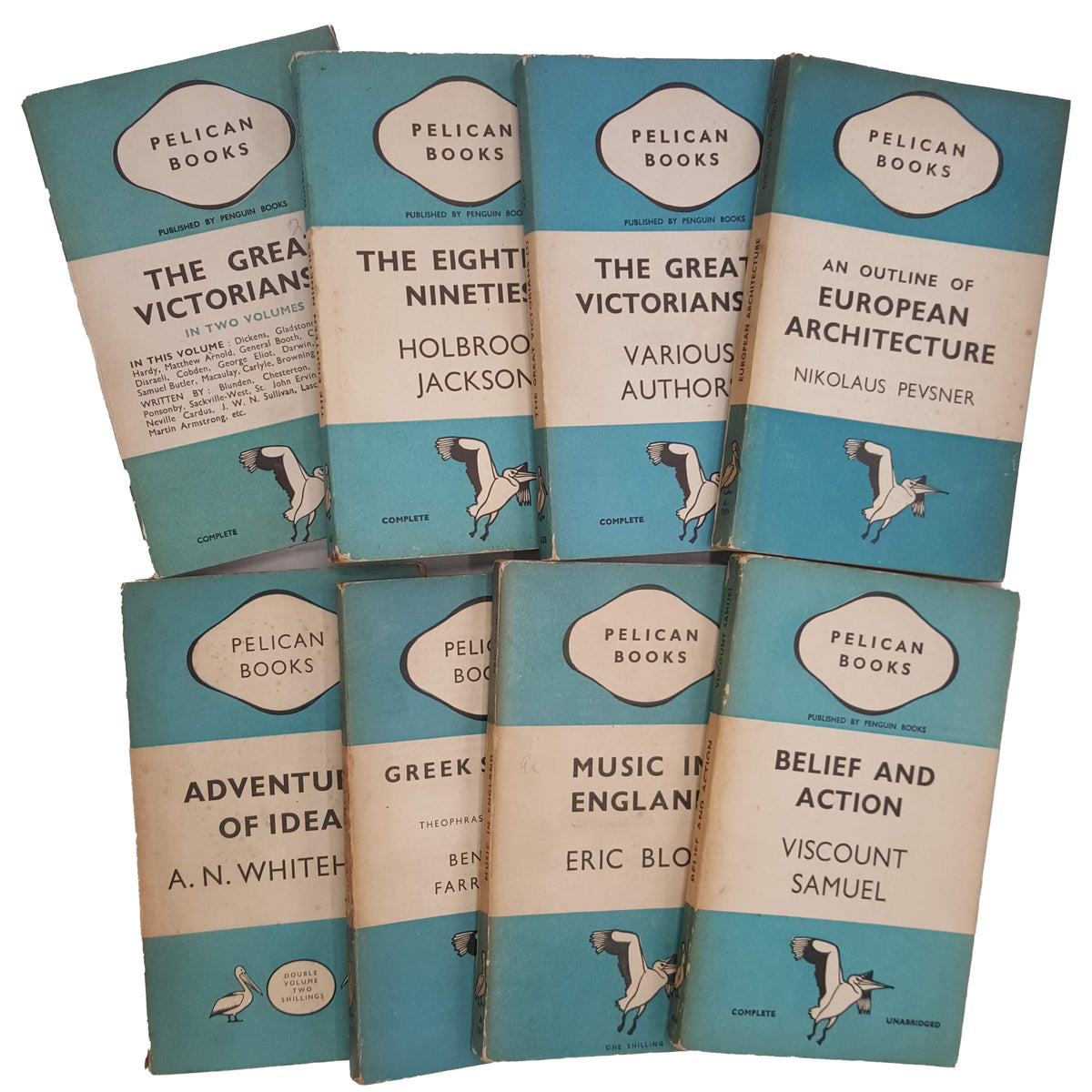 Books by the Foot: Vintage Pelican Paperbacks w/ Horizontal Stripe