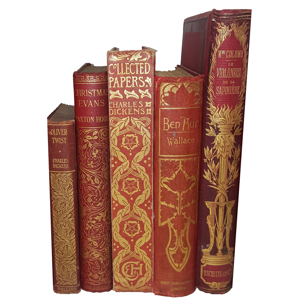 Books by the Metre: Vintage Highly Decorative Red &amp; Gold