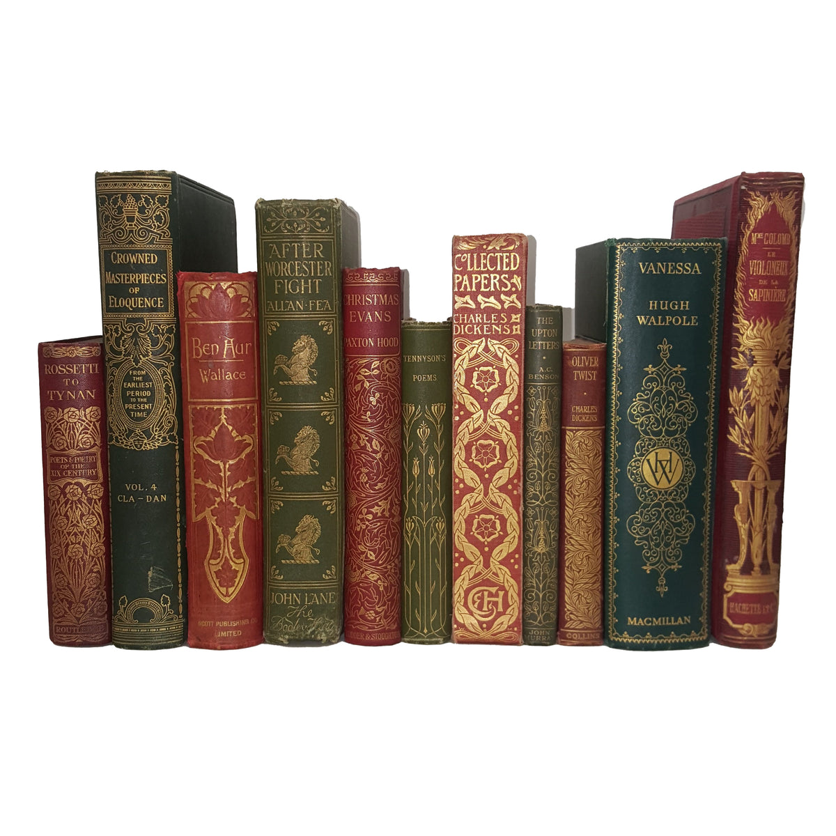 Books by the Foot: Highly Decorative Red, Green &amp; Gold