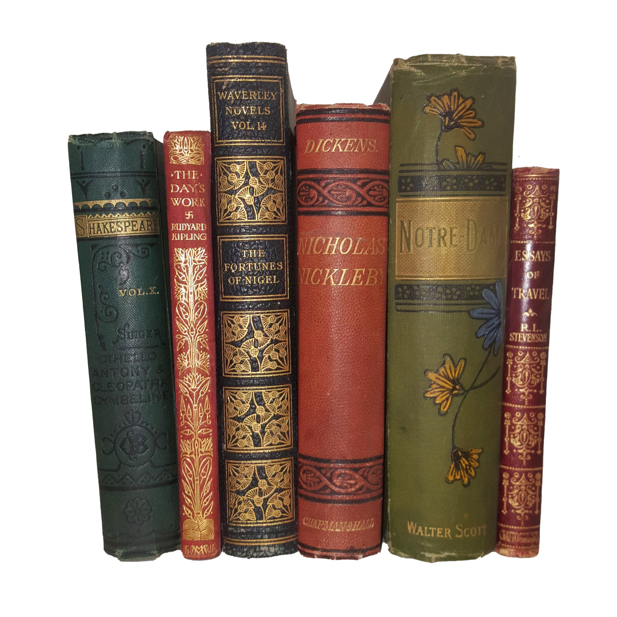 Books by the Foot: Highly Decorative Red, Green &amp; Gold