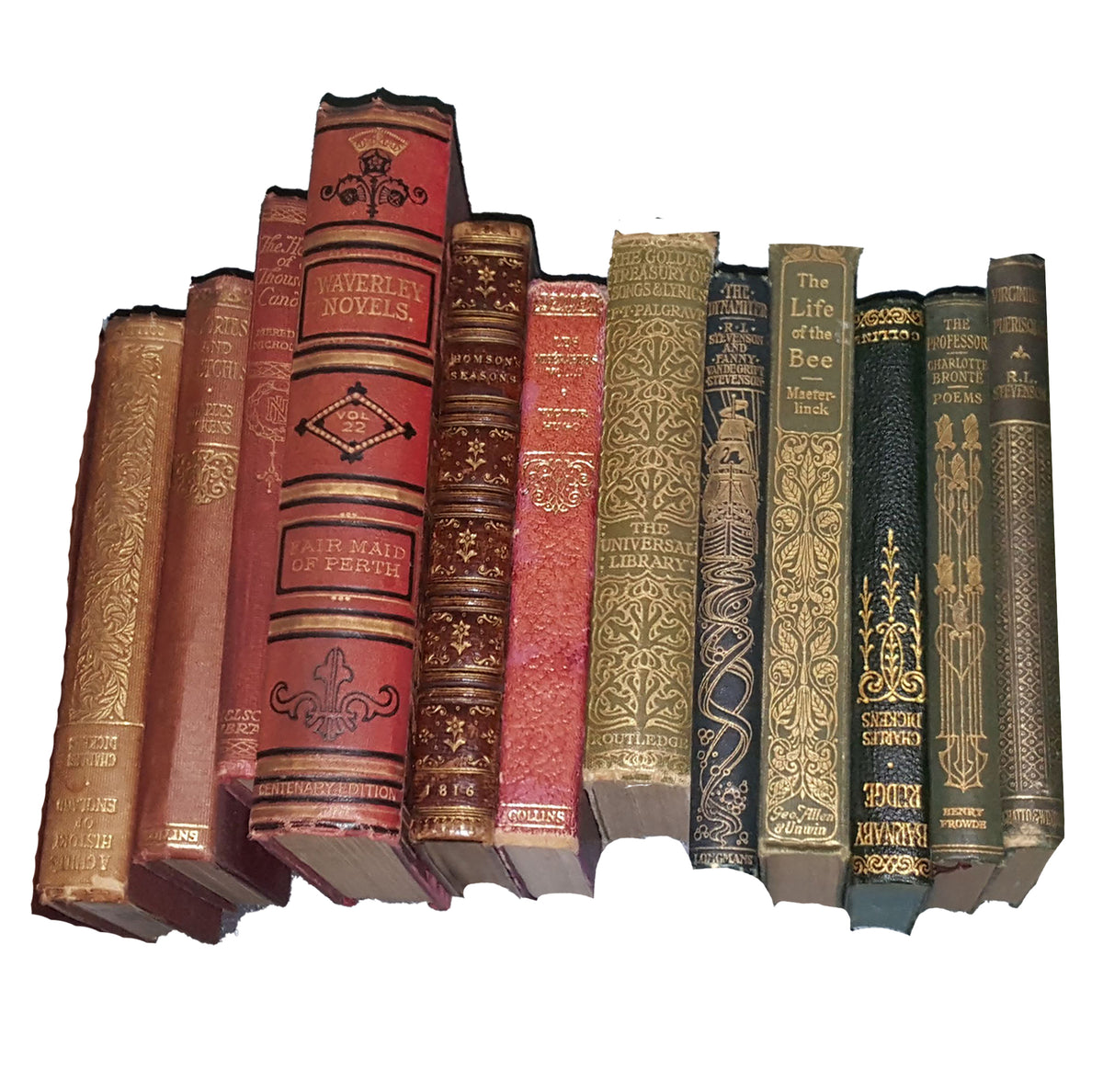 Books by the Foot: Highly Decorative Red, Green &amp; Gold