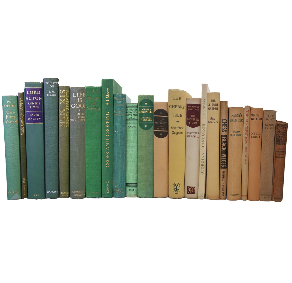 Books by the Metre: Beige &amp; Green