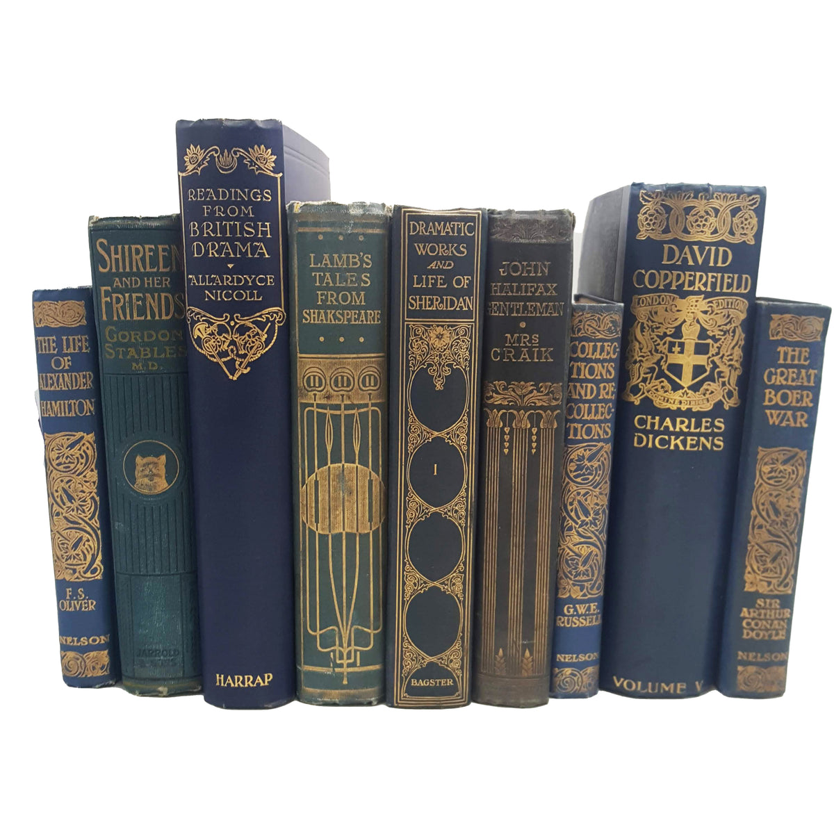 Books by the Foot: Highly Decorative Blue &amp; Gold