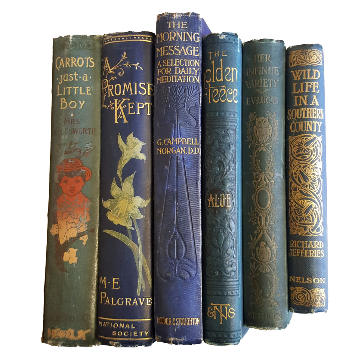 Books by the Foot: Highly Decorative Blue &amp; Gold