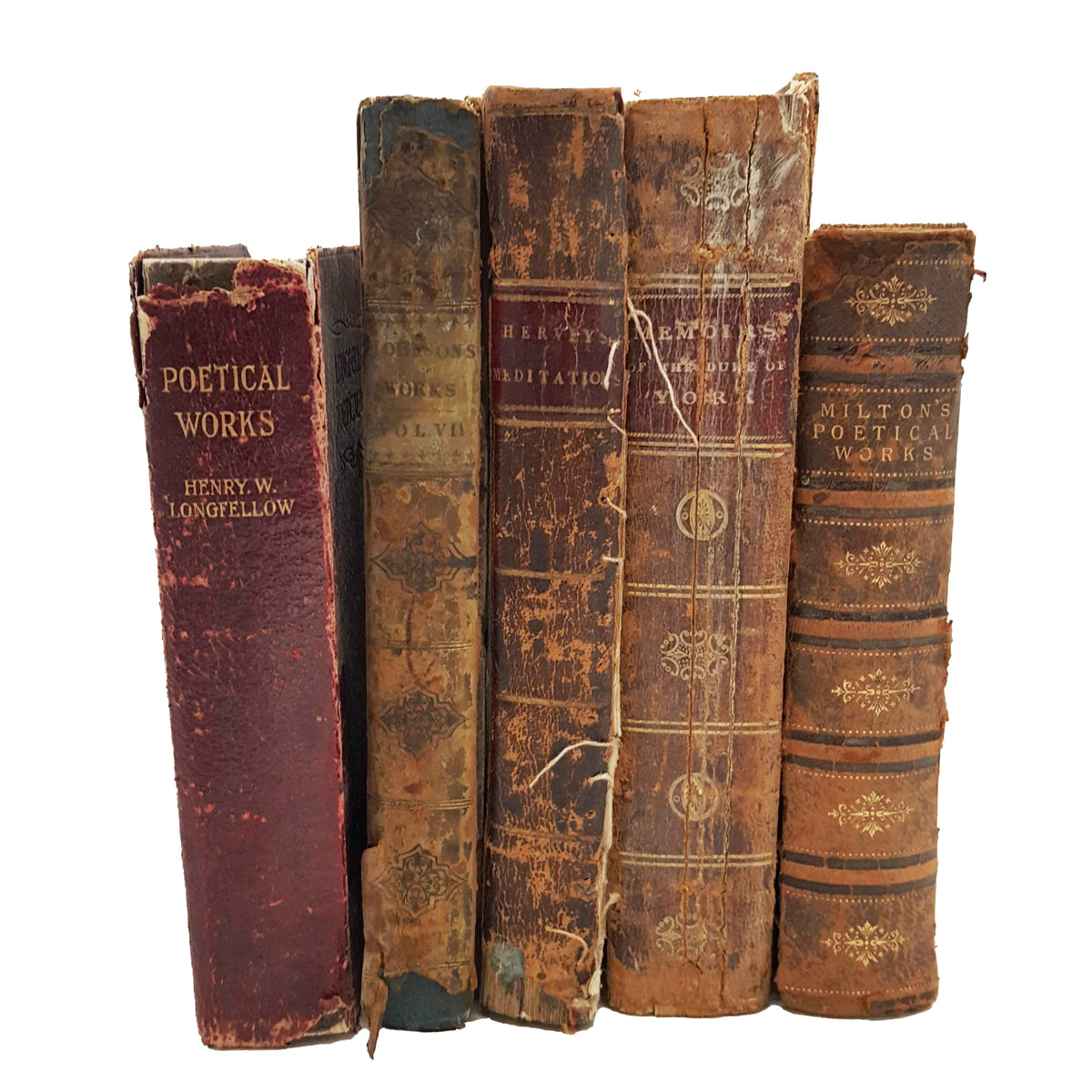 Books By The Foot: Distressed Leather-Bound