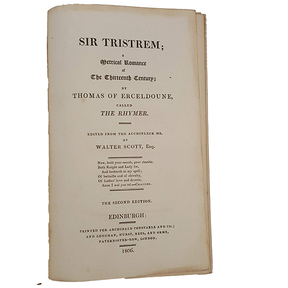 Sir Walter Scott's Tristrem - 2nd Edition, 1806