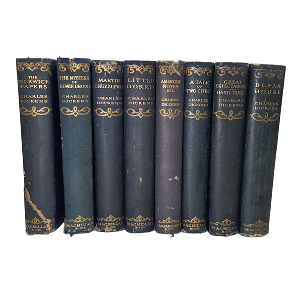 Charles Dickens Illustrated Leather Books -  Macmillan, 1922 (8 Books)