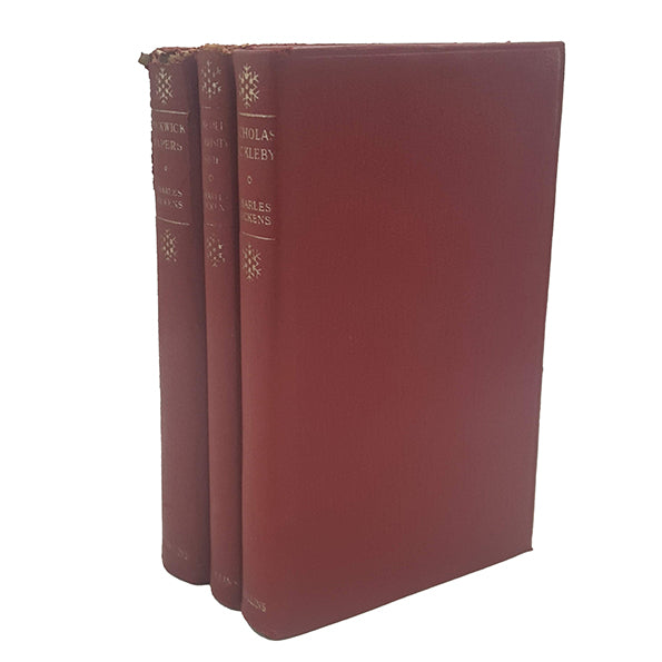 Charles Dickens Novels - Collins, Leather (3 Red Books)