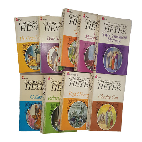 Georgette Heyer Vintage Pan Paperbacks, 1960s (9 Books)