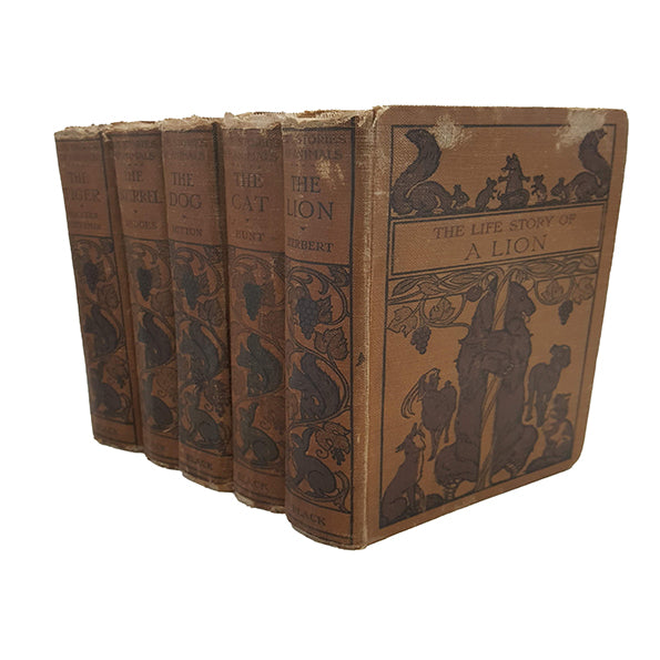 The Life Story of The Dog Etc. Animal Collection, 1924  (5 Brown Books)