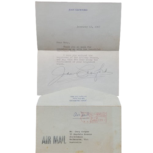 The Films of Joan Crawford with Signed Photo and Letter