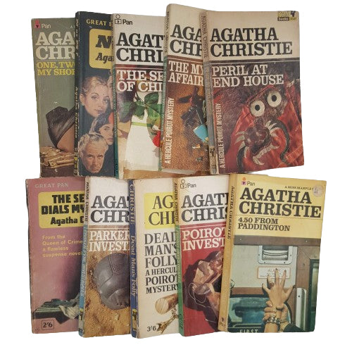 Agatha Christie Vintage Book Collection - Pan, c.1950s (10 Books)