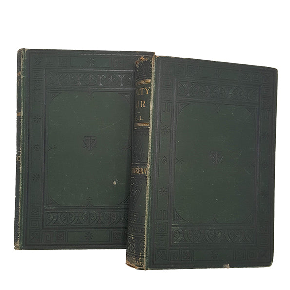 W. M. Thackeray's Vanity Fair Volume I &amp; II - Smith, 1879 (2 Green Books)