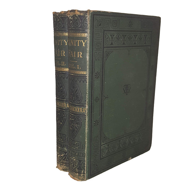 W. M. Thackeray's Vanity Fair Volume I &amp; II - Smith, 1879 (2 Green Books)