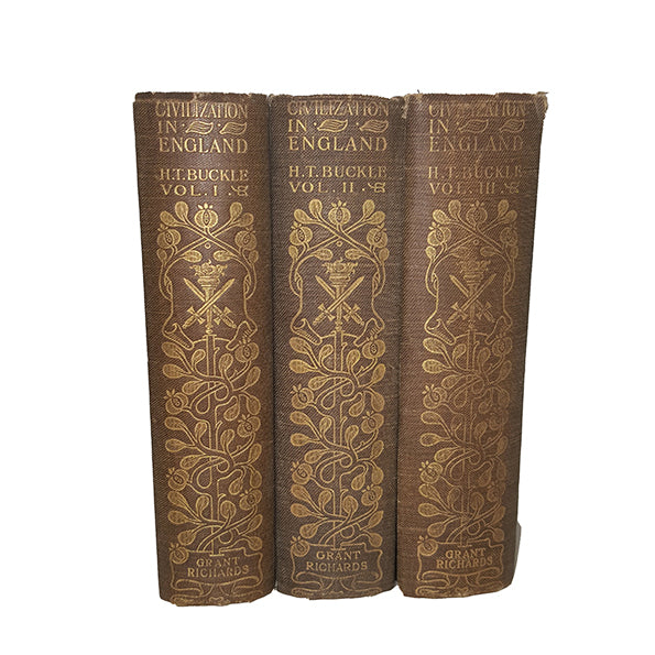 Civilization in England by H. T. Buckle, Vols. I-III, 1903 (3 Books)