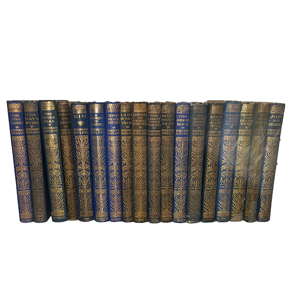 Rudyard Kipling Collected Works - Macmillan, c.1920 (18 Blue and Gold Books)