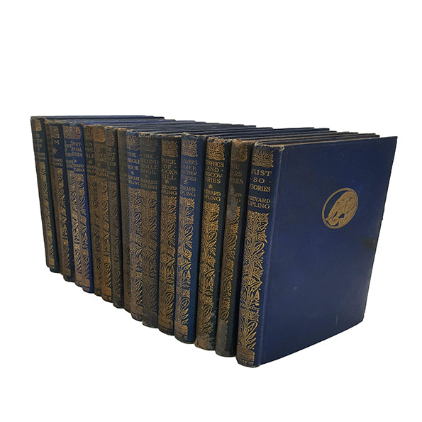 Rudyard Kipling Collected Works - Macmillan, c.1920 (18 Blue and Gold Books)