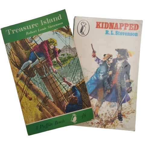 Treasure Island and Kidnapped by R. L. Stevenson - Puffin, 1960-70s (2 Books)