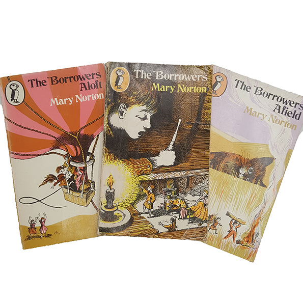 Mary Norton's The Borrowers, Afield, Aloft - 3 Puffin Books, 1972-82