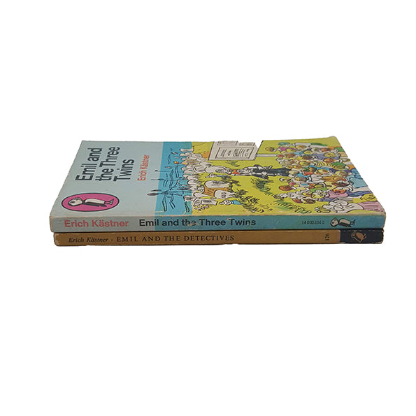 Emil and the Detectives and Emil and The Three Twins by Erich Kästner - Puffin, 1962-70 (2 Books)
