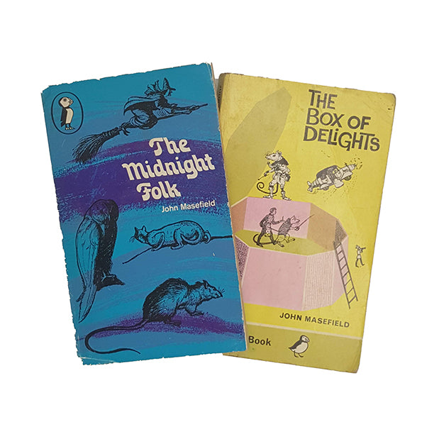 The Midnight Folk and The Box of Delights by John Masefield - Puffin 1970s (2 Books)