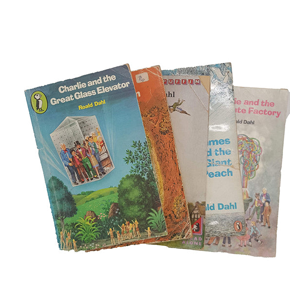 Roald Dahl 5 Vintage Puffin Paperbacks, 1970s-80s - Country House Library