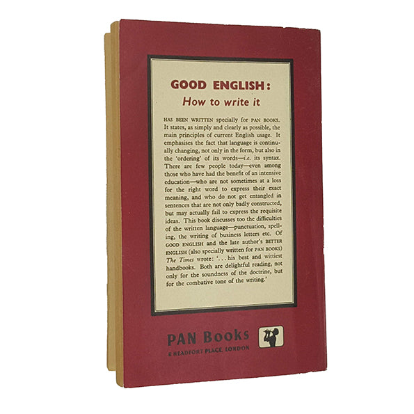 Good English - How To Write It by G.H. Vallins - Pan Books 1961