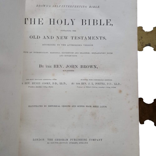 The Holy Bible Containing The Old and New Testaments By The Rev. John Brown - Gresham Publishing, c.1850