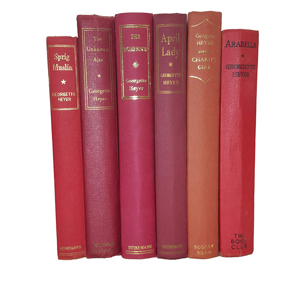 Georgette Heyer Red and Pink 1st Editions - 1950-70 (6 Books)