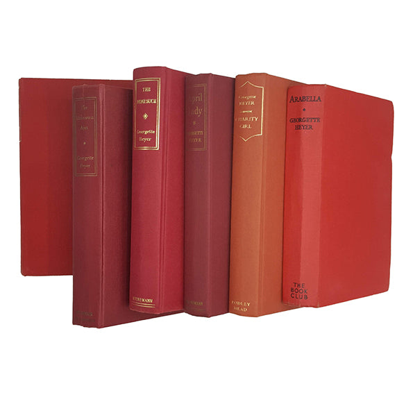 Georgette Heyer Red and Pink 1st Editions - 1950-70 (6 Books)