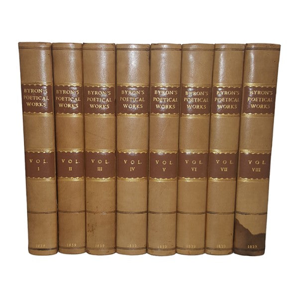 The Poetical Works of Lord Byron 1-8 - John Murray, 1839 (8 Books)