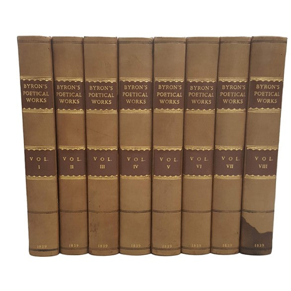 The Poetical Works of Lord Byron 1-8 - John Murray, 1839 (8 Books)