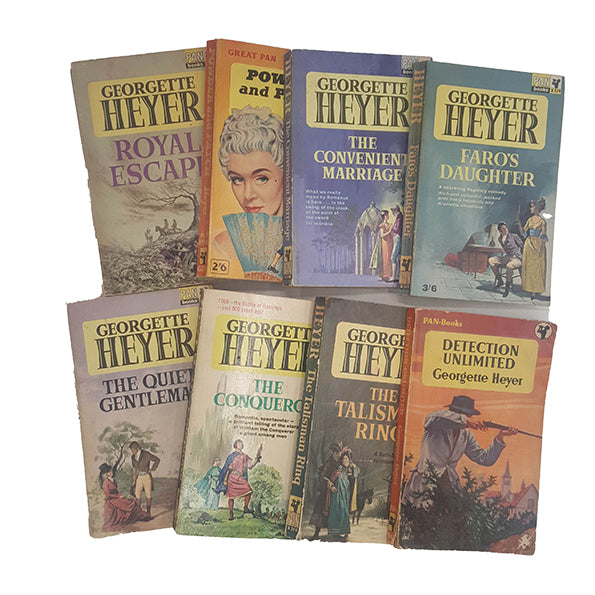 Georgette Heyer 8 Vintage Pan Paperbacks, c1960s (7 Books)