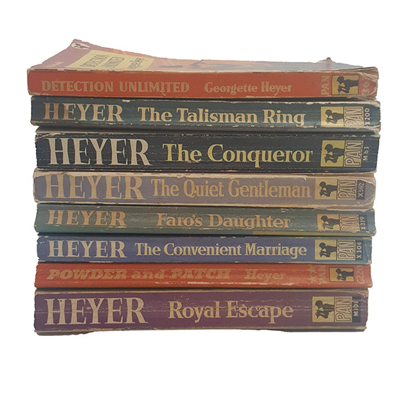 Georgette Heyer 8 Vintage Pan Paperbacks, c1960s (7 Books)