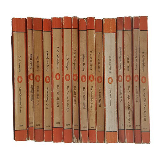 Books by the Foot: Vertical Stripe Orange Penguin Collection