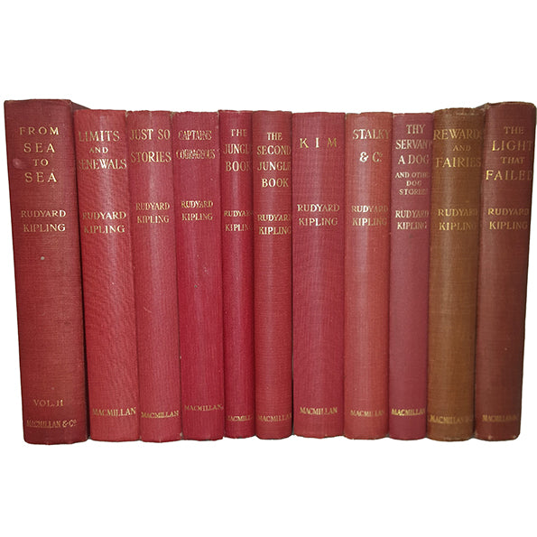 Rudyard Kipling Collected Works, Jungle Books Etc. - Macmillan, c1900-30s (11 Books)