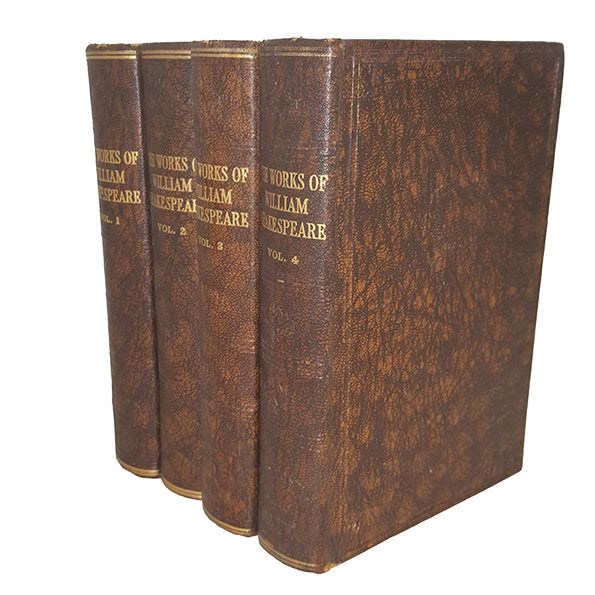 The Works of William Shakespeare, Vols. 1-4 - Odhams, c.1930 (4 Brown Books)