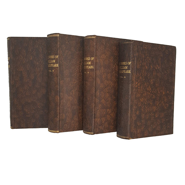 The Works of William Shakespeare, Vols. 1-4 - Odhams, c.1930 (4 Brown Books)