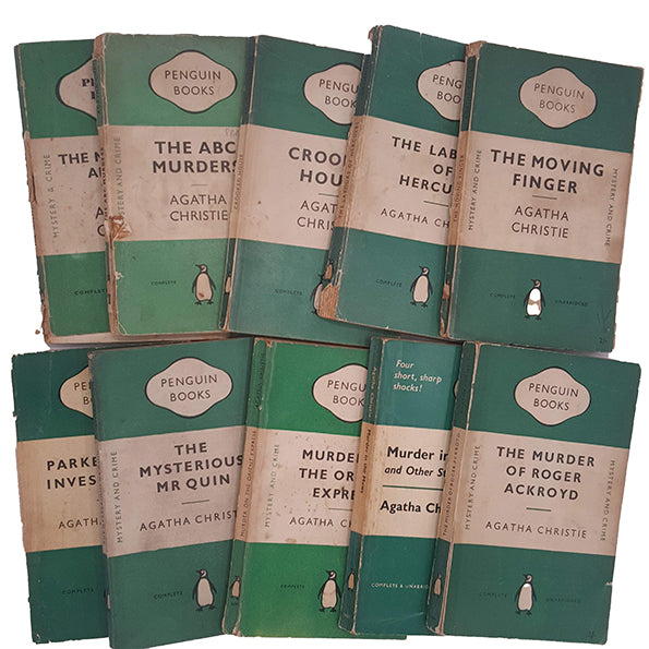 Agatha Christie Green Penguin Collection, 1950s-60s (10 Books)