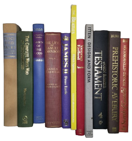 Books by the Foot: Large Vintage Mixed Colour, Height = 25cm+