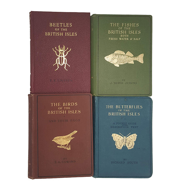 Life of the Birds, Butterflies, Fishes, Beetles of the British Isles - Warne, c.1950 (4 Books)