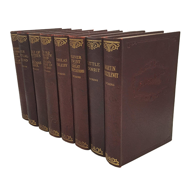 Charles Dickens 10 Burgundy Books - Hazell, Watson &amp; Viney (10 Books)
