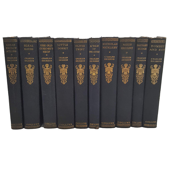 Charles Dickens Collected Works - Collins, c.1930s (10 Blue Books)