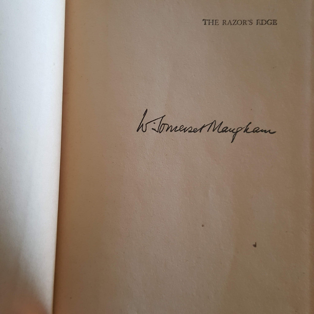 W. Somerset Maugham's The Razor's Edge - SIGNED, Heinemann, 1944