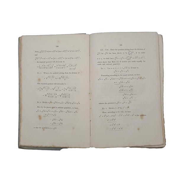 The Elements of Algebra by John Hind - Cambridge, 1830